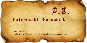 Polereczki Bernadett névjegykártya