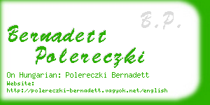 bernadett polereczki business card